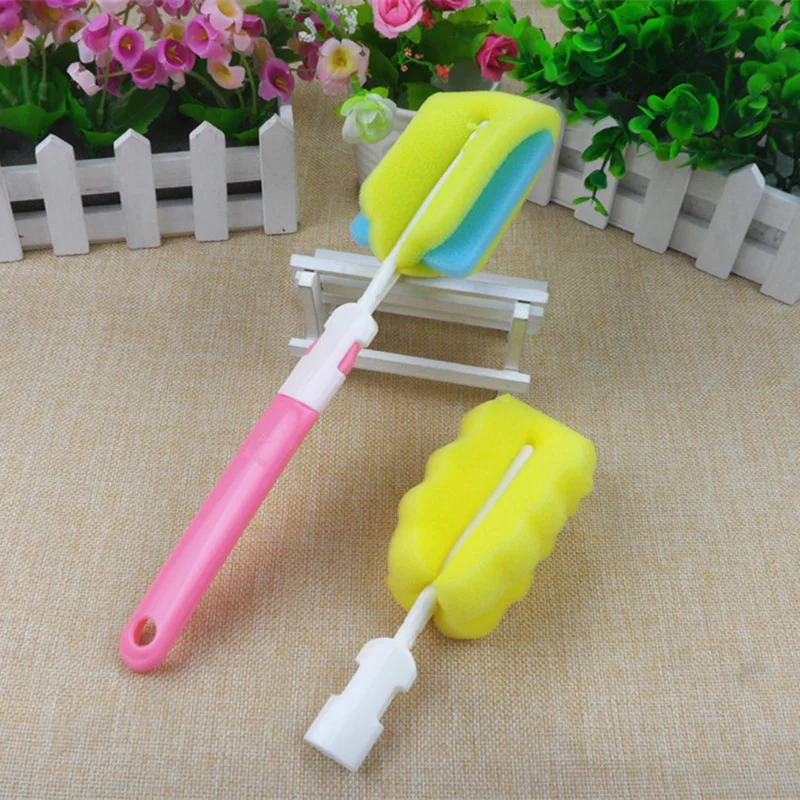 Новинка 2017 года щетка для бутылочки с губкой + губчатая головка комплект из 2