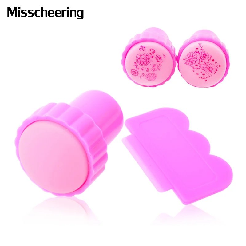 1 Набор розовый штамп для стемпинга пластиковый дизайна ногтей набор скребков