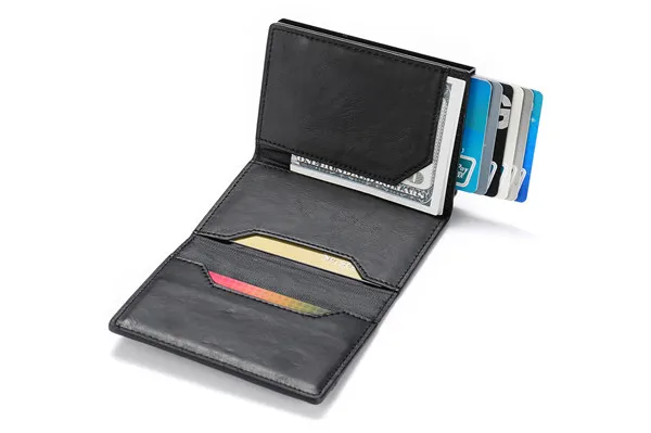 ZOVYVOL RFID блокирующий кошелек для карт, Умный кошелек, винтажный кошелек из искусственной кожи, кошельки для монет, магнитный закрывающийся держатель для карт, повседневная сумка для денег