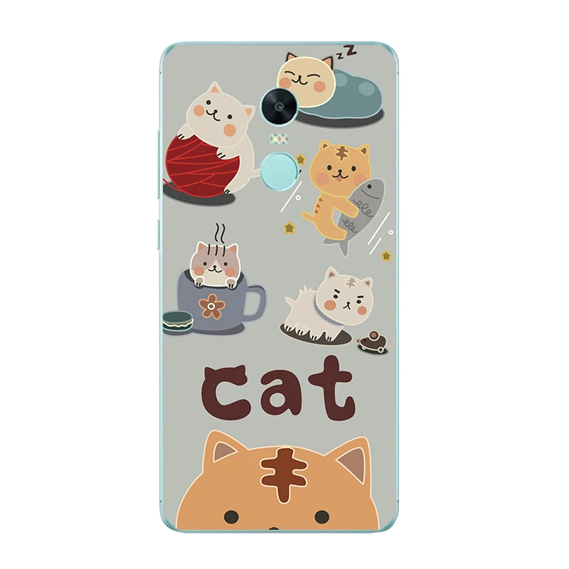 DIY Custom Cases For Xiaomi 5S / Plus Redmi Note 4 or Pro 4X Shell Transparent Soft TPU Cat Action Printing |