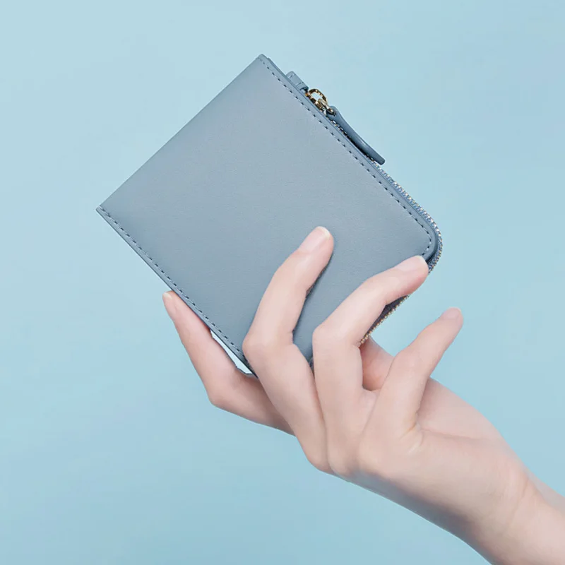 blue Оригинальные Xiaomi UREVO модные короткие кожаные кошельки на молнии полная натуральная мягкая застежка на клапан сумочки женские кошельки сумка для путешествий - Цвет: blue