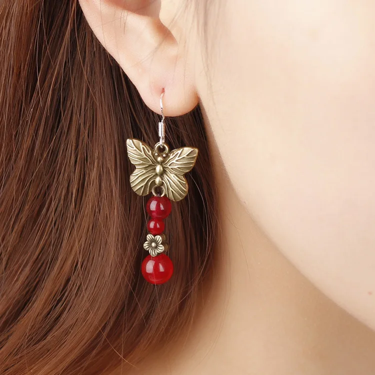 11 видов цветов тайские висячие серьги женские этнические Винтажные с кисточками