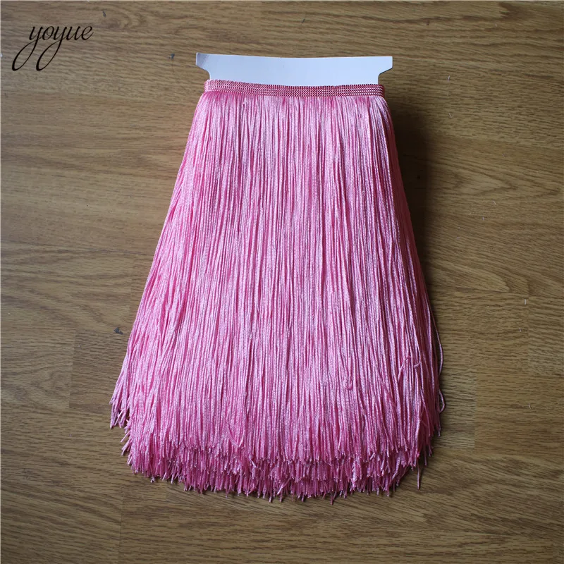 Pink YOYUE 10 ярдов 30 см длинная бахрома кружево кисточка полиэстер кружево отделка Лента пришить латинское платье сценическая одежда занавес DIY аксессуары - Цвет: Pink