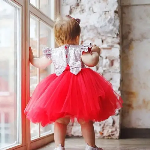 Kid Girl Summer Sequin Tulle Princess Dress Clothes Flower Baby Girls Dresses Kids Prom Pageant Party Formal Tutu | Детская одежда и