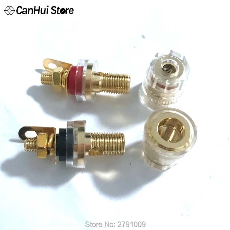 2 шт. 4 мм разъем банана позолоченная Соединительная гайка штекер прозрачная