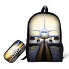 Рюкзак женский, с принтом самолета, для девочек-подростков, 17 дюймов