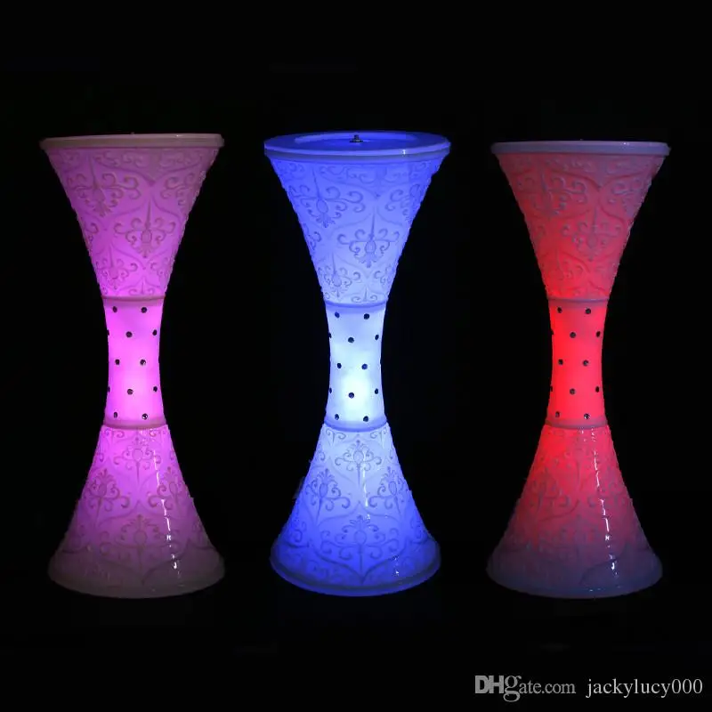 

97cm Colorful Changed LED Wedding Roman Column Road Lead Flower Pots European Styles Plastic Pillars Road Cited Wedding Props