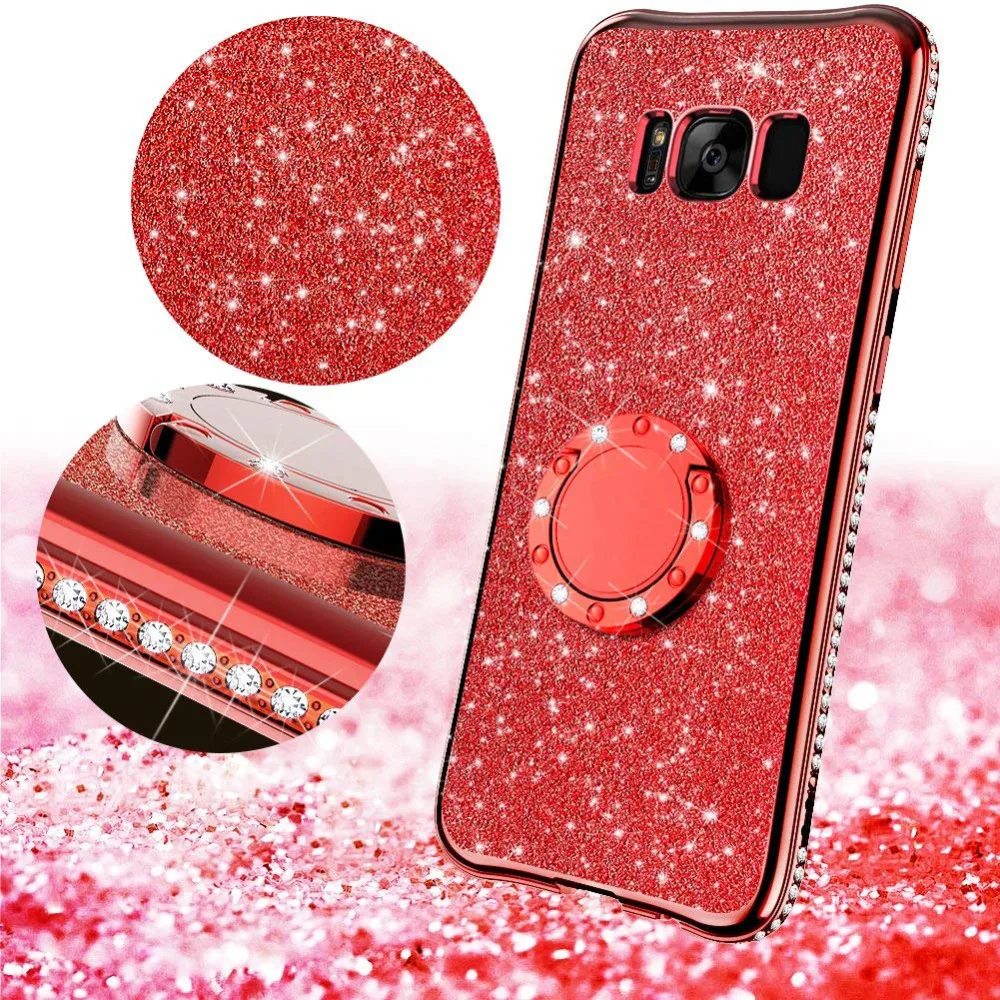 Luruxy Shockproof Clear Ultra Thin Soft TPU Bling Plating Glitter Case Cover For Samsung Galaxy S8 S9 Plus S8+ S9+ Bags |
