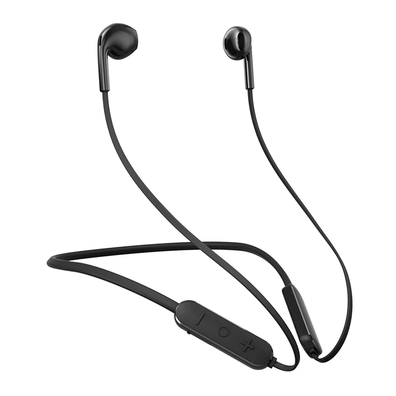 Black GUSGU шейным Bluetooth наушники с микрофоном беспроводной стерео Auriculares динамик для iPhone huawei беспроводные наушники - Color: Black