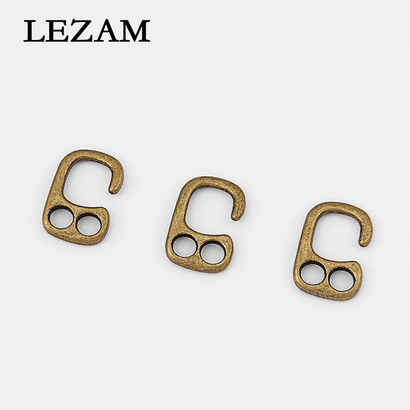 Застежка-крючок из античной бронзы с двумя отверстиями застежка для круглого