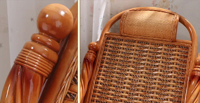 Роскошное кресло качалка с подушками плетеная мебель из ротанга для дома