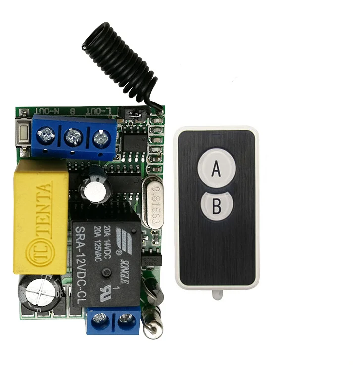AC220V 10A 1CH Мини Беспроводной RF Пульт Дистанционного Управления Выключатель Света Реле Выход Модуль Приемник Радио + Пряжка на Ремне Передатчик Включить