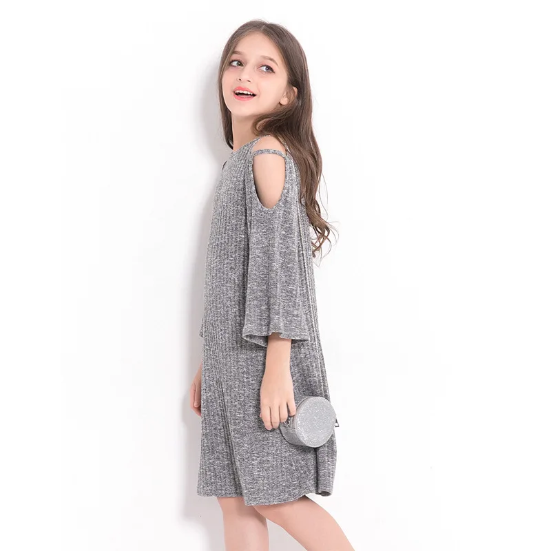 Dresses for Girls 11 years Off-shoulder Flare Sleeve Elegant Dress Girl 6 7 8 9 10 12 14 Teenage Clothing | Детская одежда и обувь