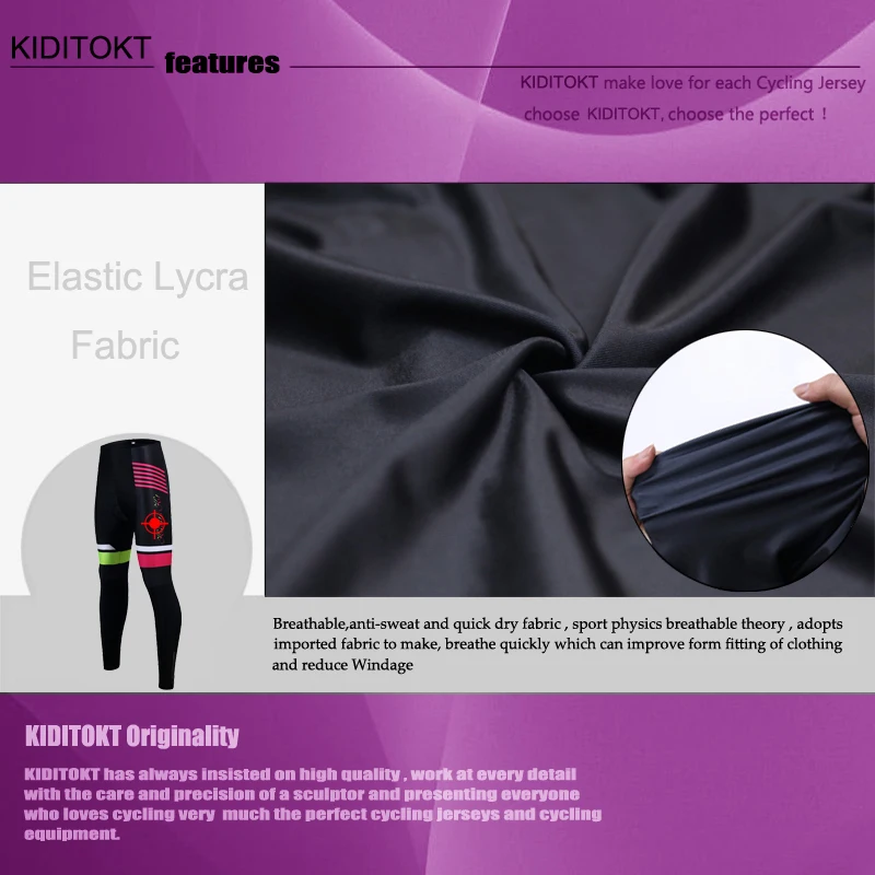 Профессиональные женские зимние велосипедные брюки kiditgend противоударные теплые
