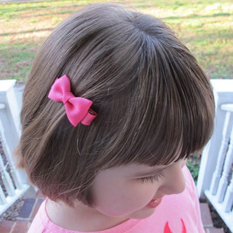 5 шт./лот мини заколки ярких цветов с бантиком для девочек детские волос бантом