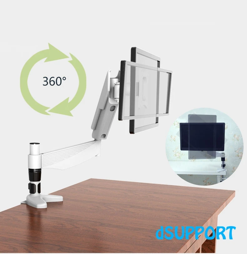 10-27" 360 Degree Full Rotation Display Monitor Holder Desktop Clamping LCD TV Mount Bracket Arm 20~80cm Height MD5211W | Электроника