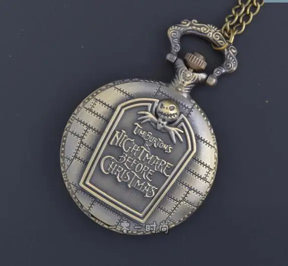 

10 шт./лот винтажные бронзовые кварцевые карманные часы канун Рождества ожерелье женщины дети лучший подарок кулон время