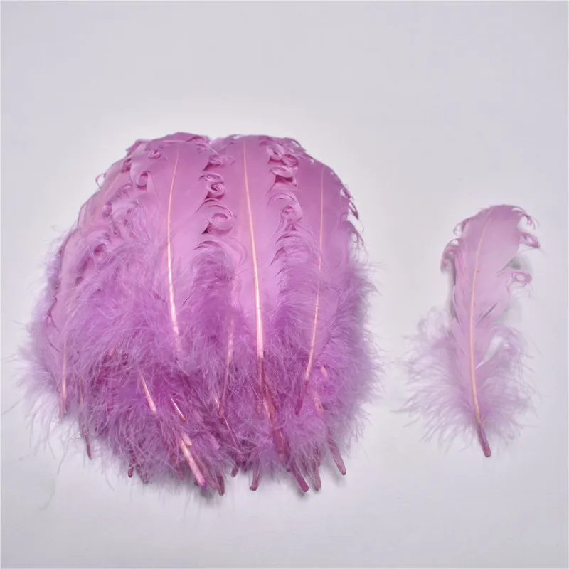 Light Purple Верхнее естественное окрашивание вьющихся гусиных перьев 20 шт/lot13-18cm/5-7 дюймов DIY Перья для поделок костюмы на Хэллоуин/шляпа декоративные Шлейфы - Цвет: Light Purple