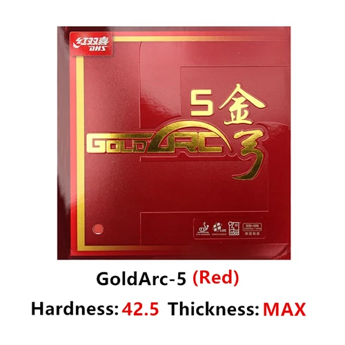Red 42.5 Max DHS GoldArc 5 резиновый для настольного тенниса, сделано в Германии, Золотая дуга, губка для торта, пинг-понг, tenis de mesa - Цвет: Red 42.5 Max
