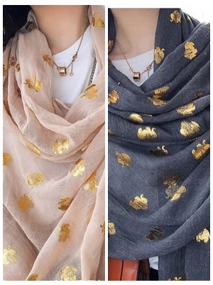 mix colors Слон Золотой Фоли женские шарфы и шали вискоза хлопок весенняя и осенняя Шаль Мусульманский Хиджаб 5 шт./лот - Цвет: mix colors