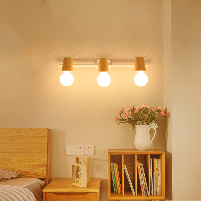 Скандинавские светодиодные Настенные светильники настенные бра рога домашний