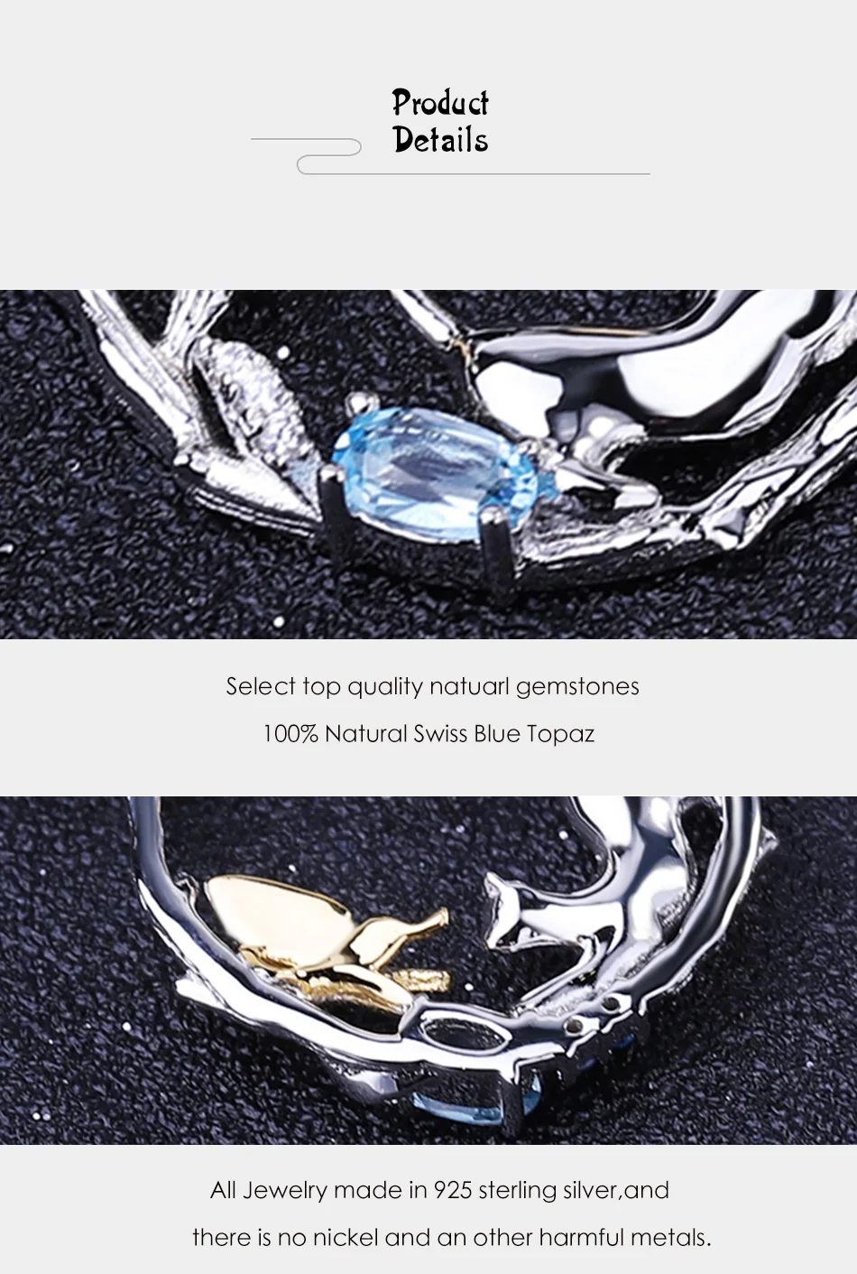 GEM'S BALLET, 1.17Ct, натуральный Швейцарский Голубой Топаз, серьги, 925 пробы, серебро, ручная работа, кошачий и Купидон, висячие серьги для женщин, бижутерия