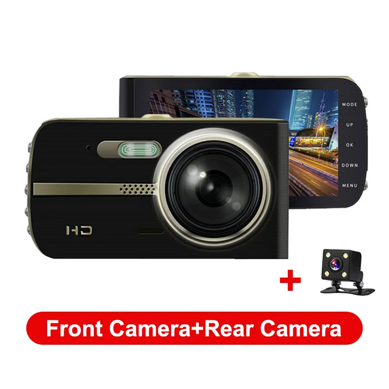 Dual Lens CHARONPLU DVR Dash camera Dual Dash Cam Car Dash camera Dash Cam 4 k/Con Vision Nocturna Car camera recorder видеорегистратор для автомобиля - Название цвета: Dual Lens