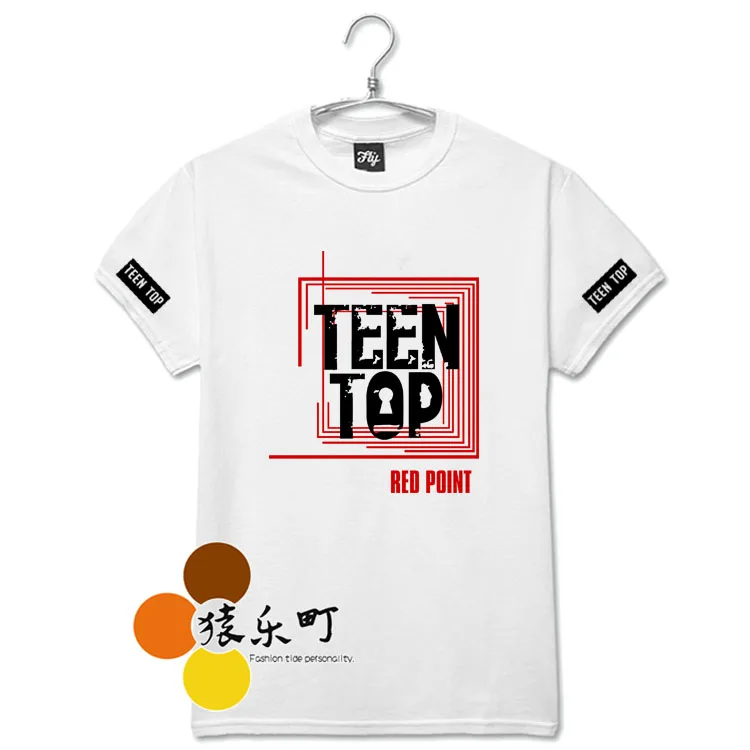 Летняя Стильная Модная хлопковая Футболка kpop teentop топ для подростков Красная