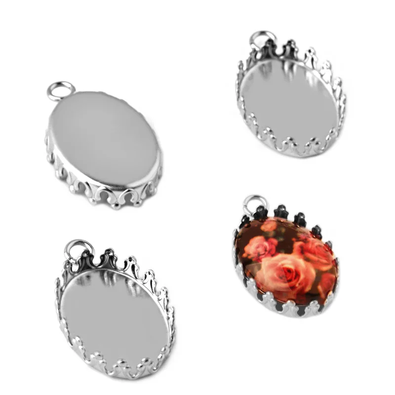 20pcs 2018 New Pure Stainless Steel 13*18MM/18*25MM Elliptical Beer Cover Single Hanging Bottom Accessories Wholesale