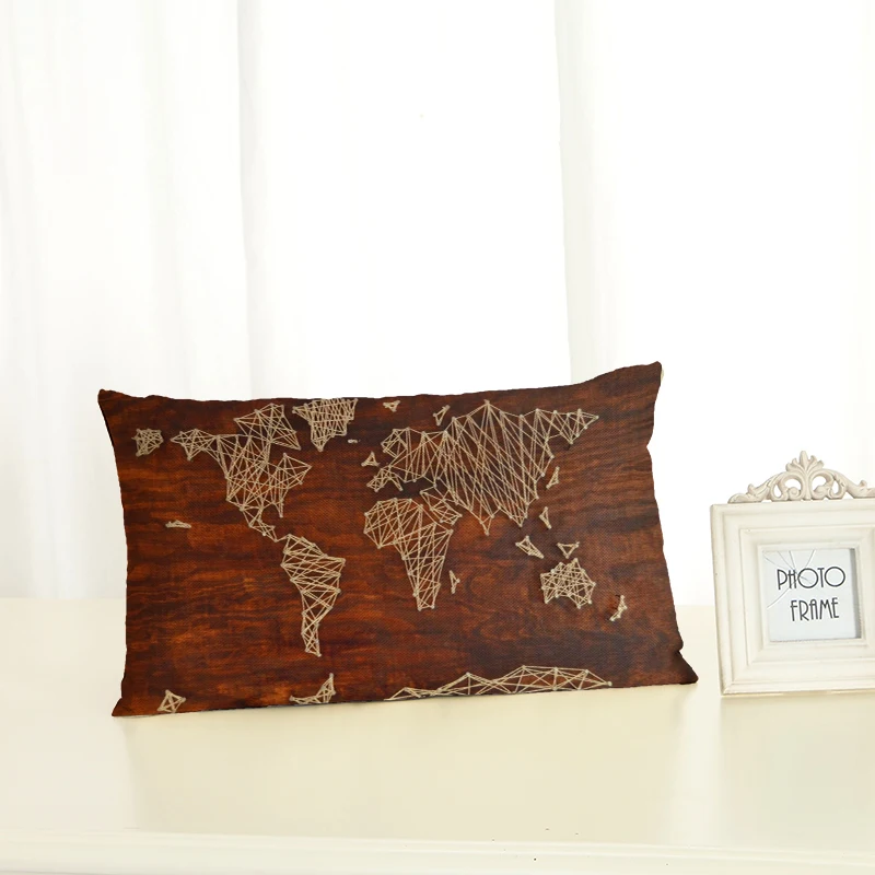 Высокое качество карта Домашняя одежда поясничная подушка стул наволочка мягкая