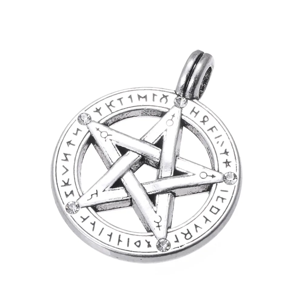 Винтажная подвеска в виде пентаграммы Teamer ожерелье с цепочкой витража для