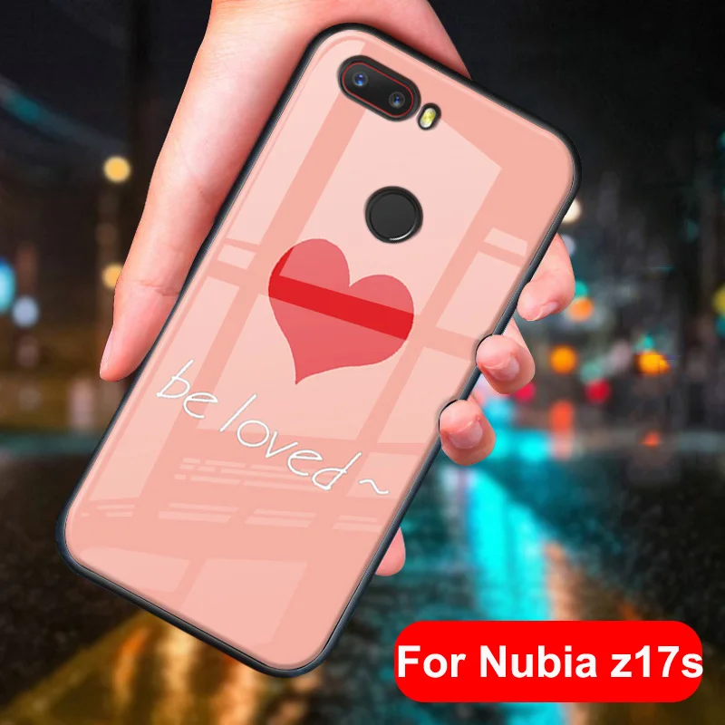 Роскошный чехол из закаленного стекла для Nubia z17s nx595j чехол Мягкая силиконовая рамка жесткая задняя крышка для Nubia z17 s чехол s nubia z17 shell