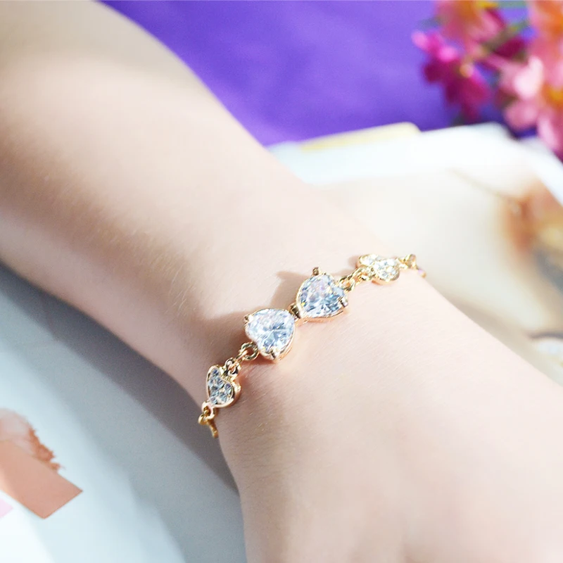 Zhen Tomomi Simple Delicate Bowknot Heart Exquisite Charm Generous Rhinestones Bracelets Bangles Elegant Women Birthday Party | Украшения и