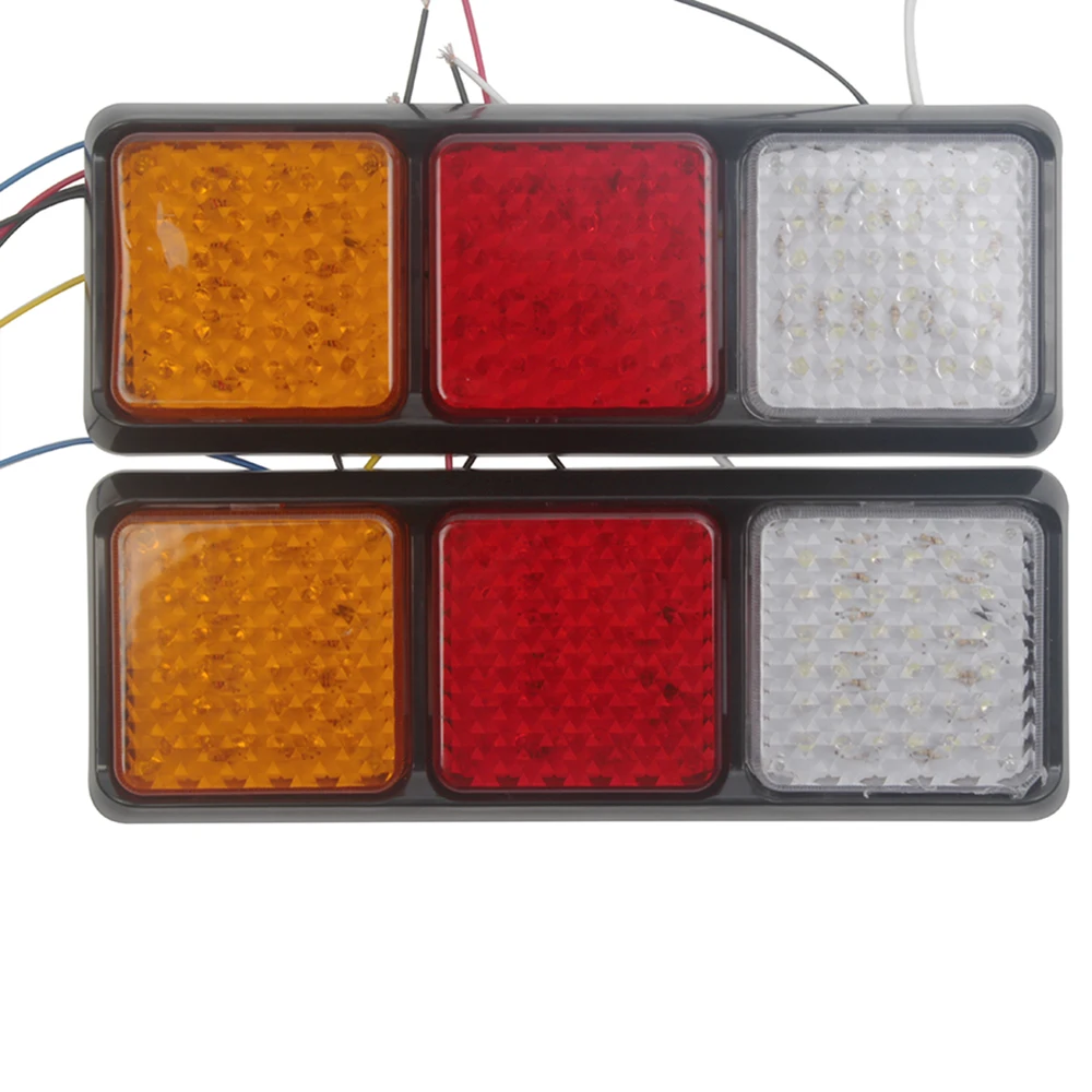 

2Pcs 108LED Plastic Car Rear Tail Lights 12V Truck Trailer Stop Turn Signal Reverse Lamp