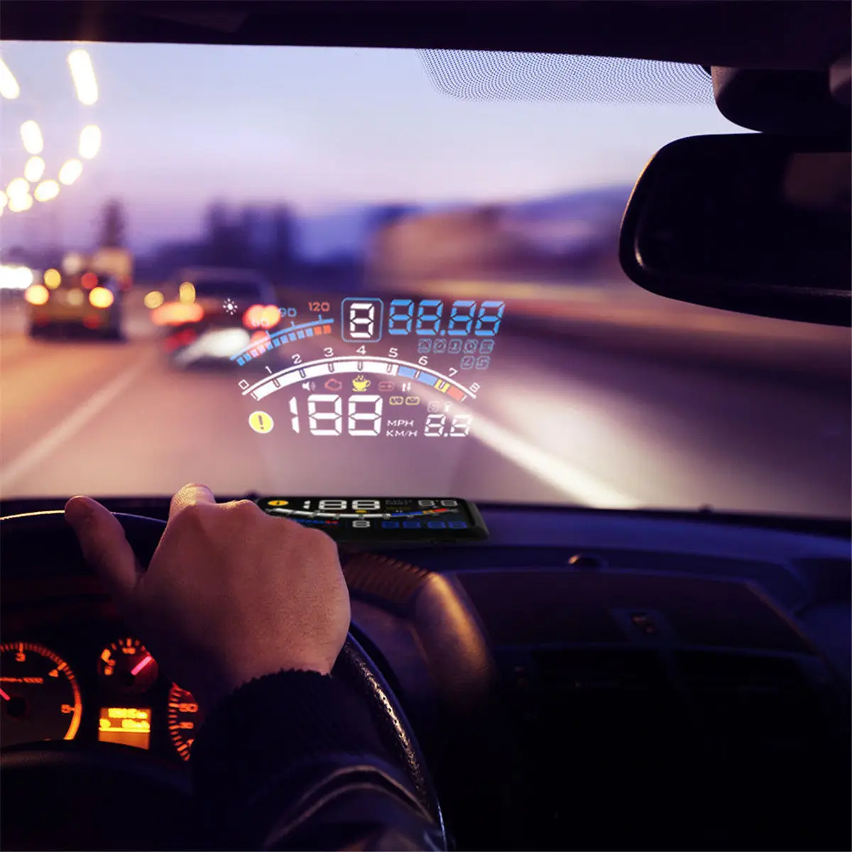 Автомобильный HUD Дисплей OBD2 превышение скорости Предупреждение Системы проектор