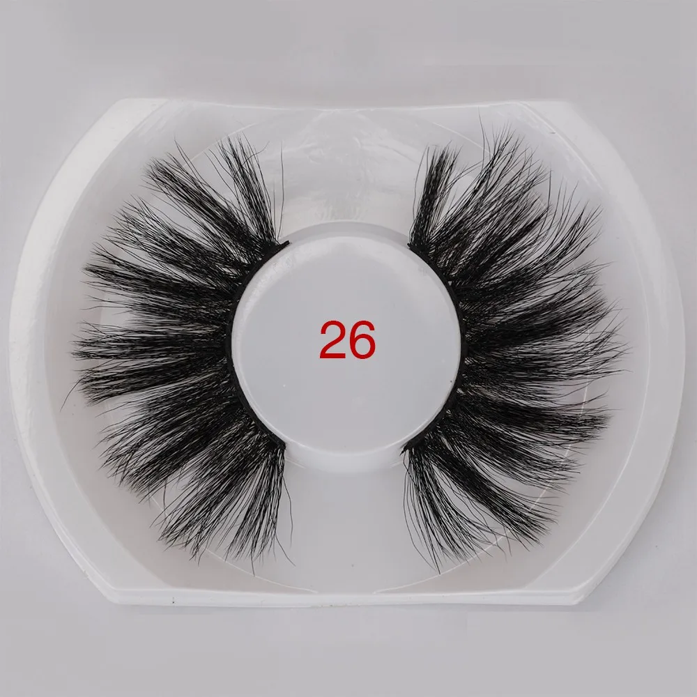 Eyewin Новые 25 мм длинные 3D ресницы из натуральной норки длинные норковые ресницы большие драматические закрученные ресницы полосы отдельные накладные ресницы - Цвет: QZA-26