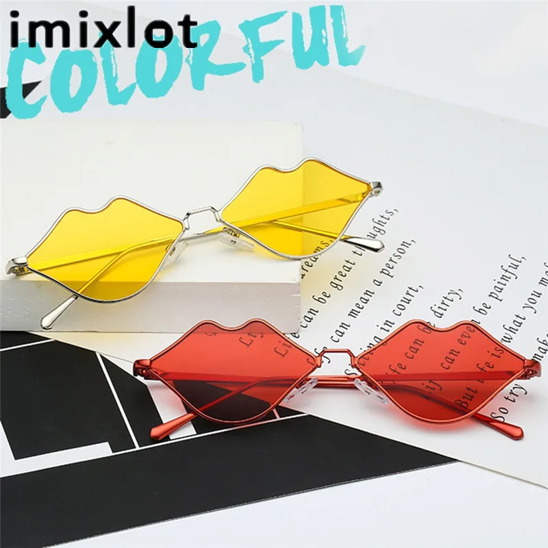 Imixlot классические пикантные солнцезащитные очки в оправе из сплава форме губ