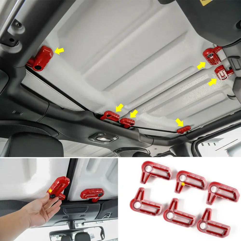 NEW Red ABS Hardtop Release Open Switch Trim Cover for 2018 Jeepp Wrangler JL 6PC | Автомобили и мотоциклы
