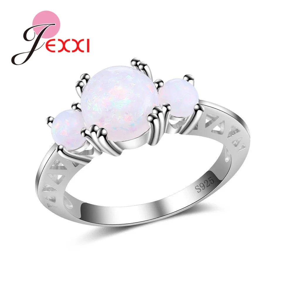 

Женское кольцо с белым опалом Exquiste, обручальное кольцо из стерлингового серебра 925 пробы, популярное ювелирное изделие