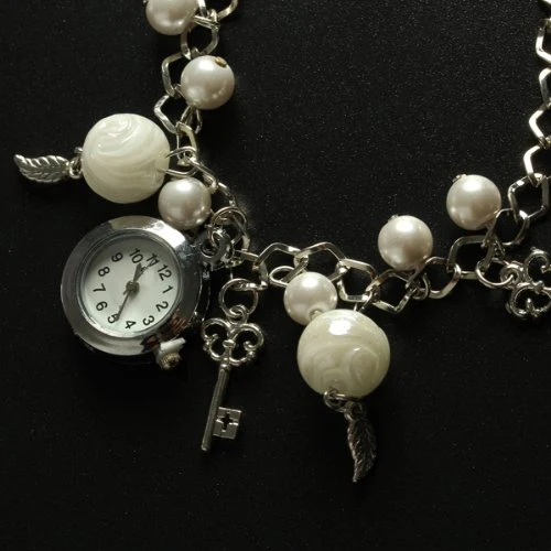 5 Pcs Pearl Bracelet Wristwatch Chain With Quartz Watch For Girls Women Fashion Jewelry | Наручные часы