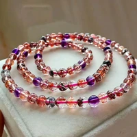 top quality genuine natural colorful rutilated quartz super seven more laps women crystal bracelet 5 4mm