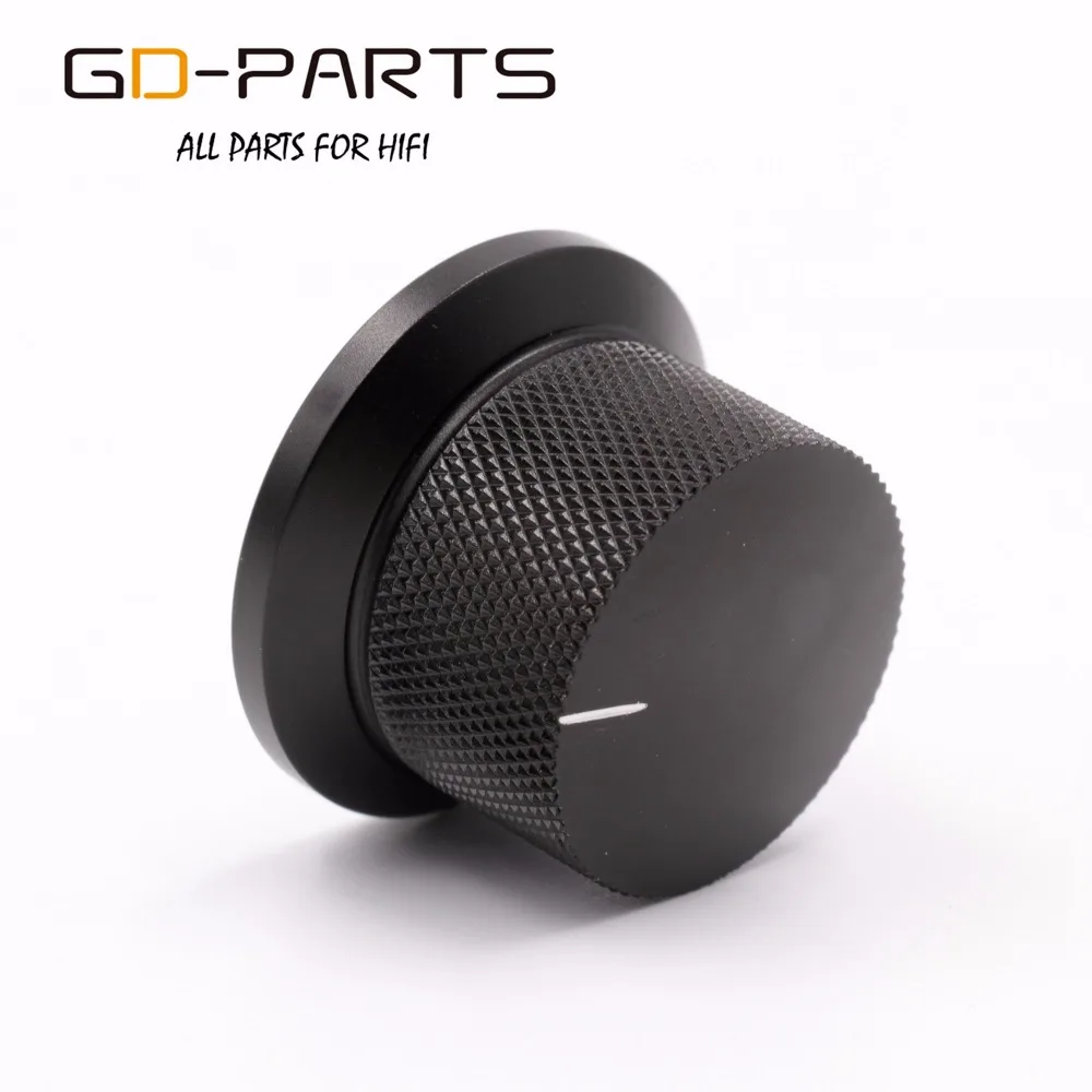 GD-PARTS 38x25 мм Обработанная алюминиевая ручка регулятор громкости звука ручка для Hifi аудио усилитель проигрыватель радио серебристый черный 1 шт