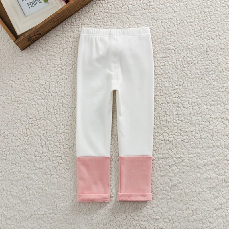 Дети Обувь для девочек хлопок pp Брюки белый и розовый серый стрейч теплый лук