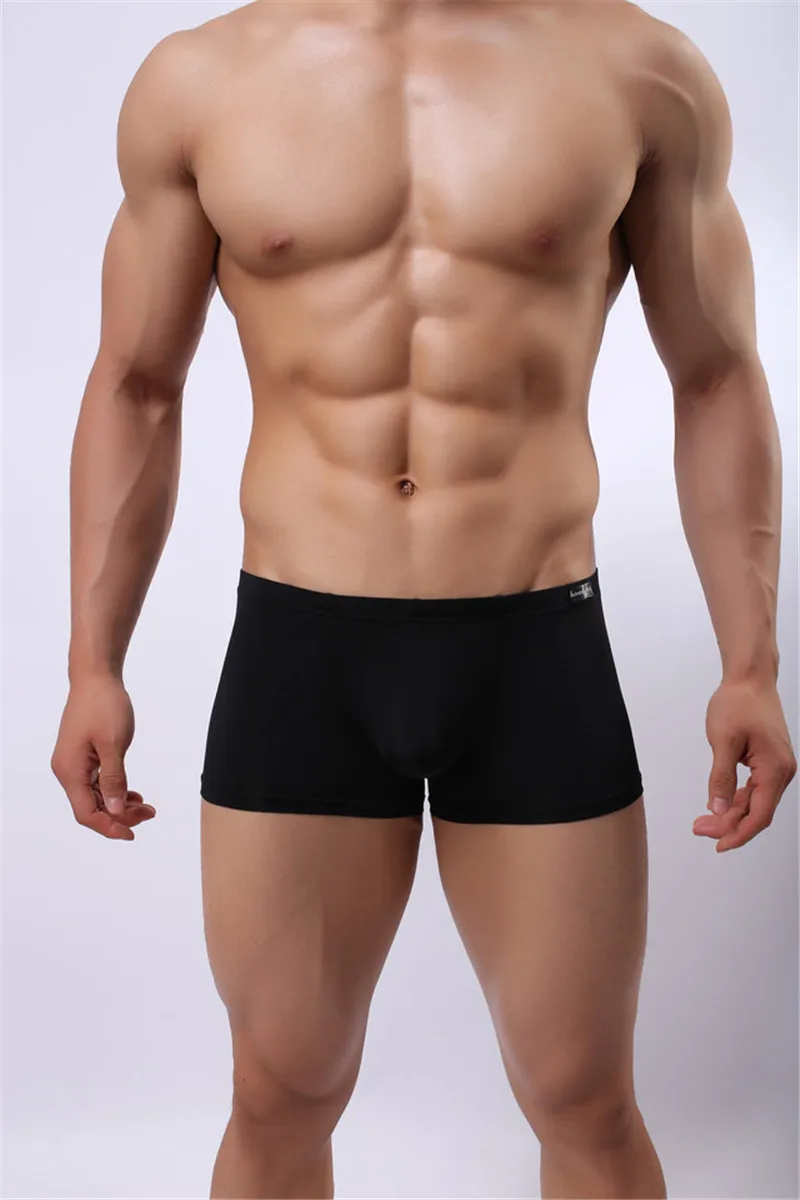 5PCS/Lot Men Boxers Ice Silky Underwear Male Sexy Ultra-Thin Underpants Men Cuecas Tight Boxer Shorts Men's Underwear Nightwear