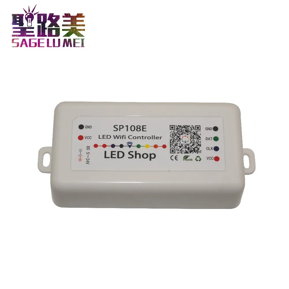 DC5V 12В 24В SP108E светодиодный SPI pixel WIFI контроллер с помощью приложения для смартфона