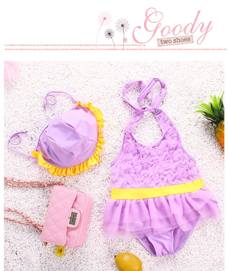 2016 купальник для девочек купальный костюм бикини малышей 1 предмет детский