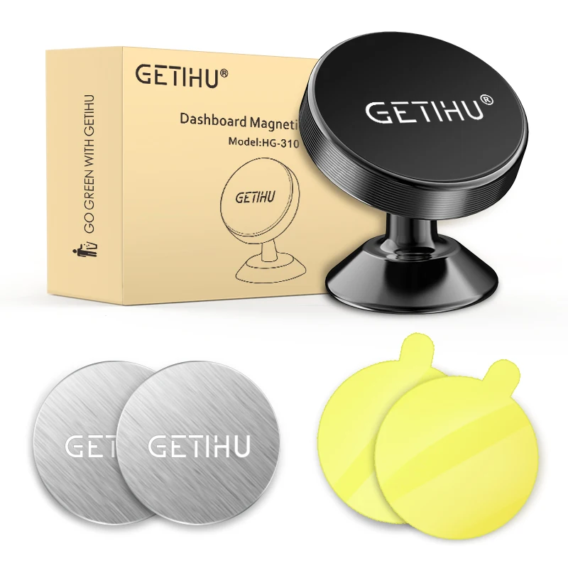 Black with box GETIHU мини-камера для приборной панели Автомобильный держатель магнитный держатель для мобильного или сотового телефона универсальный для iPhone 6 6s 7 gps кронштейн Подставка - Цвет: Black with box