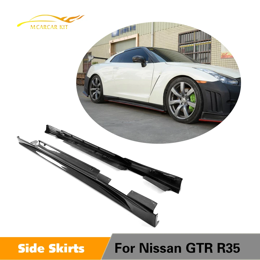 Боковая юбка из углеродного волокна для Nissan R35 GTR Coupe GT R ZE Door Step Cover Racing Body