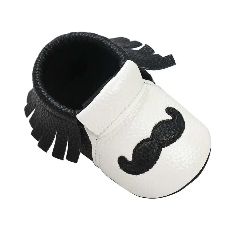 Мокасины детские из ПУ кожи мягкая нескользящая подошва бахрома для мальчиков и