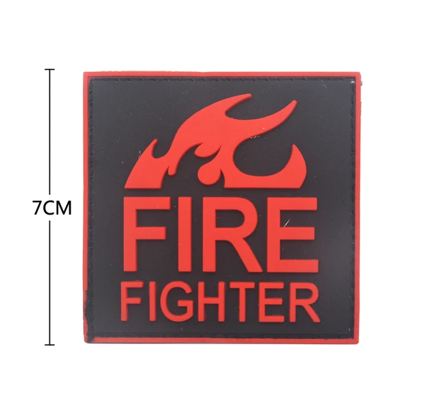 Reflective Fire Fighter Embroidered Patch Rescue Hook Glow in Dark Patches Medic Tactical Combat FIREFIGHTE PVC Badges 3